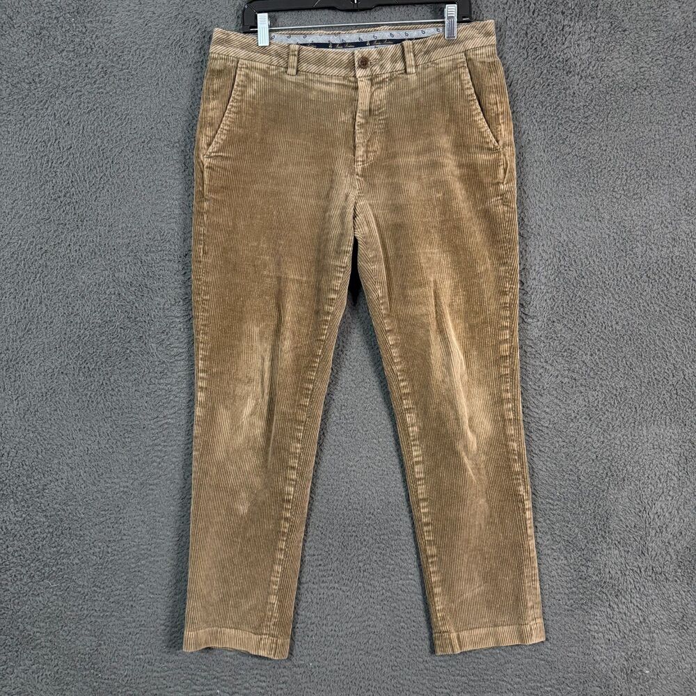 Brooks Brothers Pants Mens 32x30 Brown Milano Slim Fit Stretch Corduroy Trousers